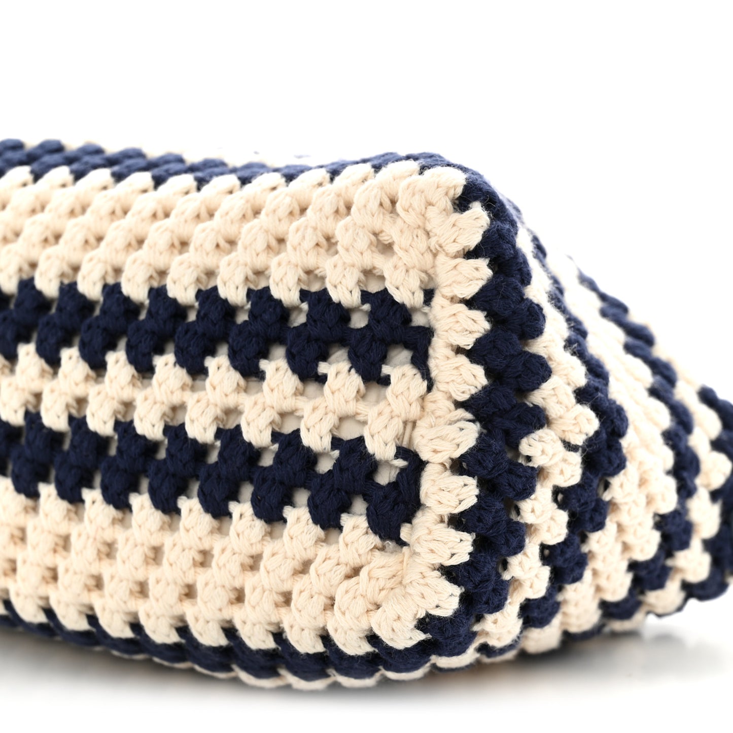 Fabric Crochet Pouch Blue White