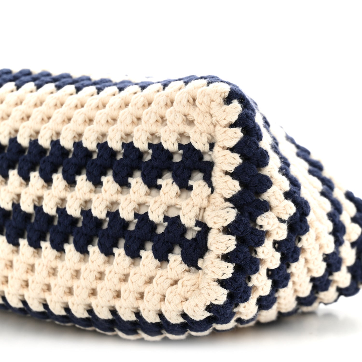 Miu Miu Fabric Crochet Pouch Blue White 8 of 9