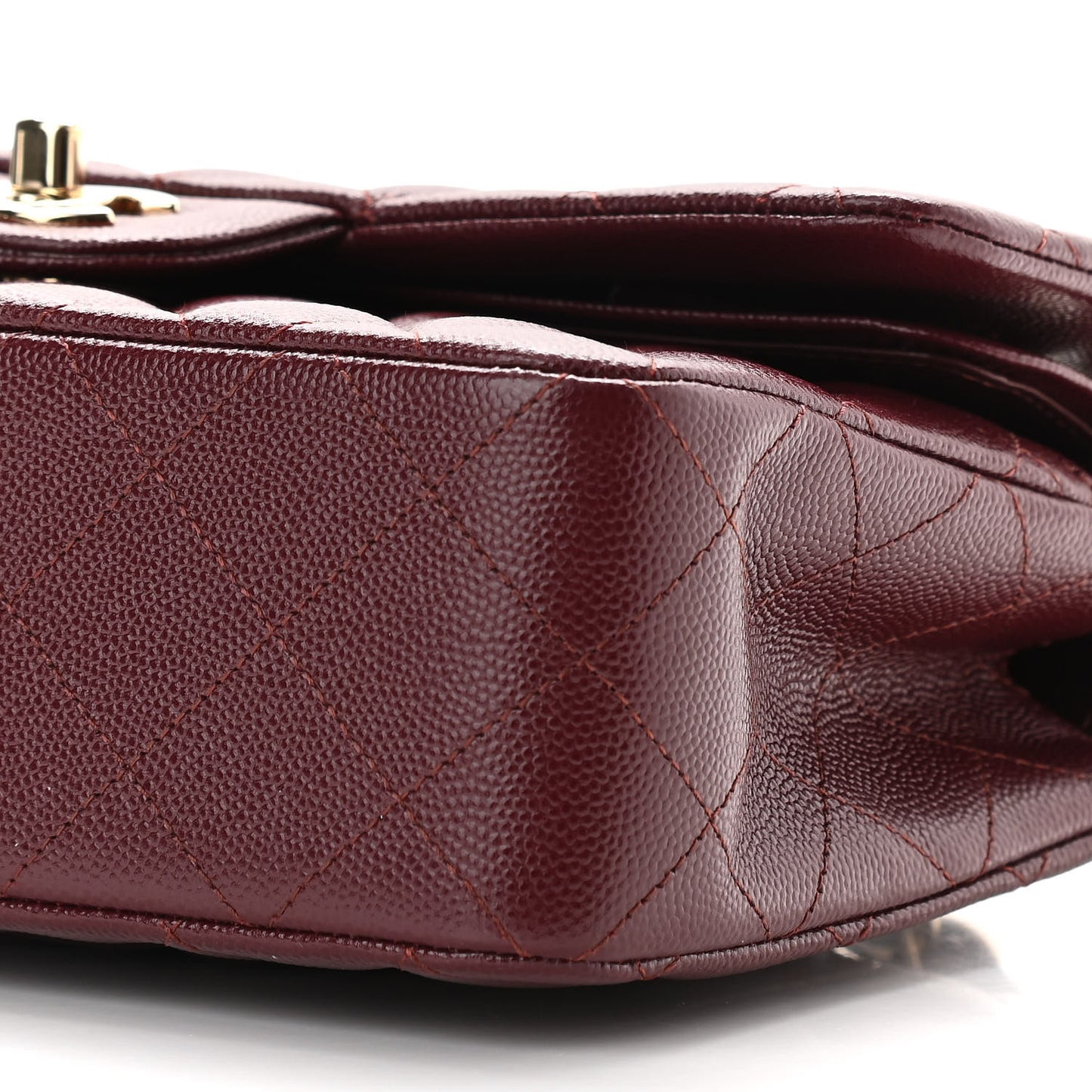 Caviar Quilted Small Double Flap Burgundy