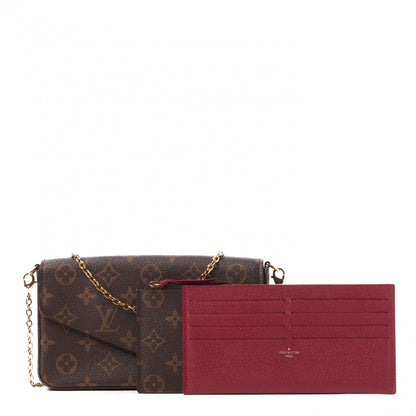 Louis Vuitton Monogram Pochette Felicie Chain Wallet Fuchsia 1 of 8