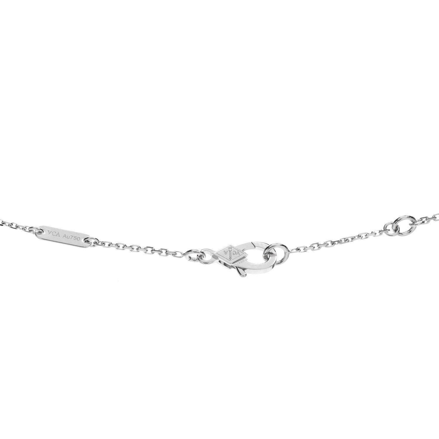 Van Cleef & Arpels 18K White Gold Diamond Socrate One Flower Pendant Necklace 4 of 5
