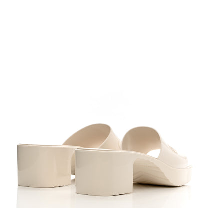 Gucci Rubber Gucci Logo Womens Platform 20/60mm Slide Sandals 38 Mystic White 4 of 10