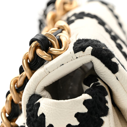 Chanel Calfskin Crochet Medium Chanel 19 Flap White Black 11 of 13