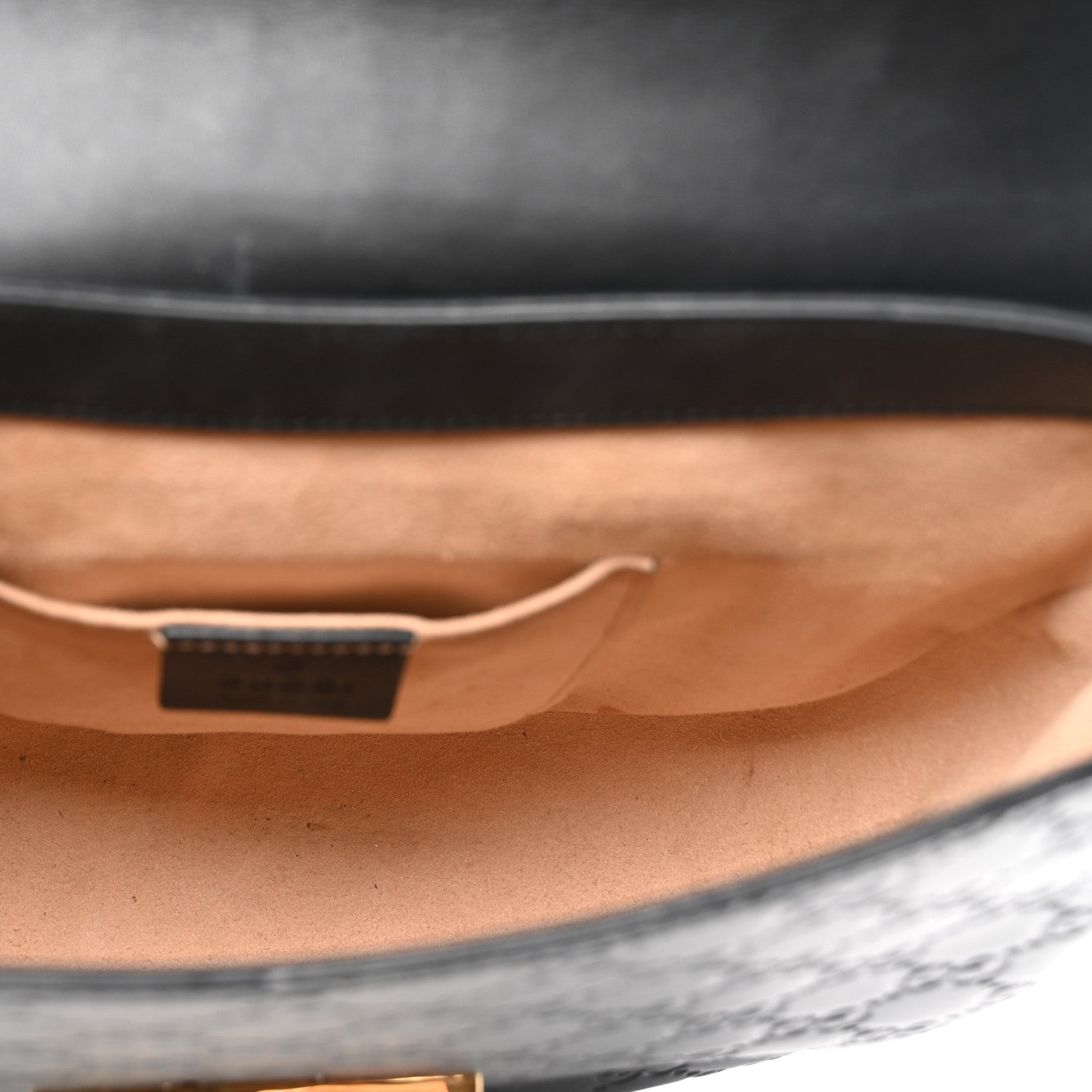 Gucci Guccissima Web Medium Padlock Messenger Shoulder Bag Black 5 of 10