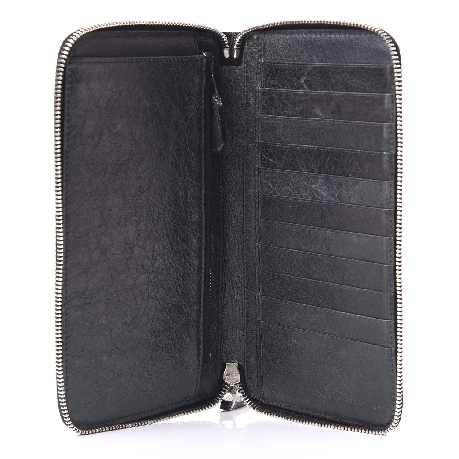 Balenciaga Agneau Giant 12 Silver Hardware Compagnon Wallet Black 4 of 8