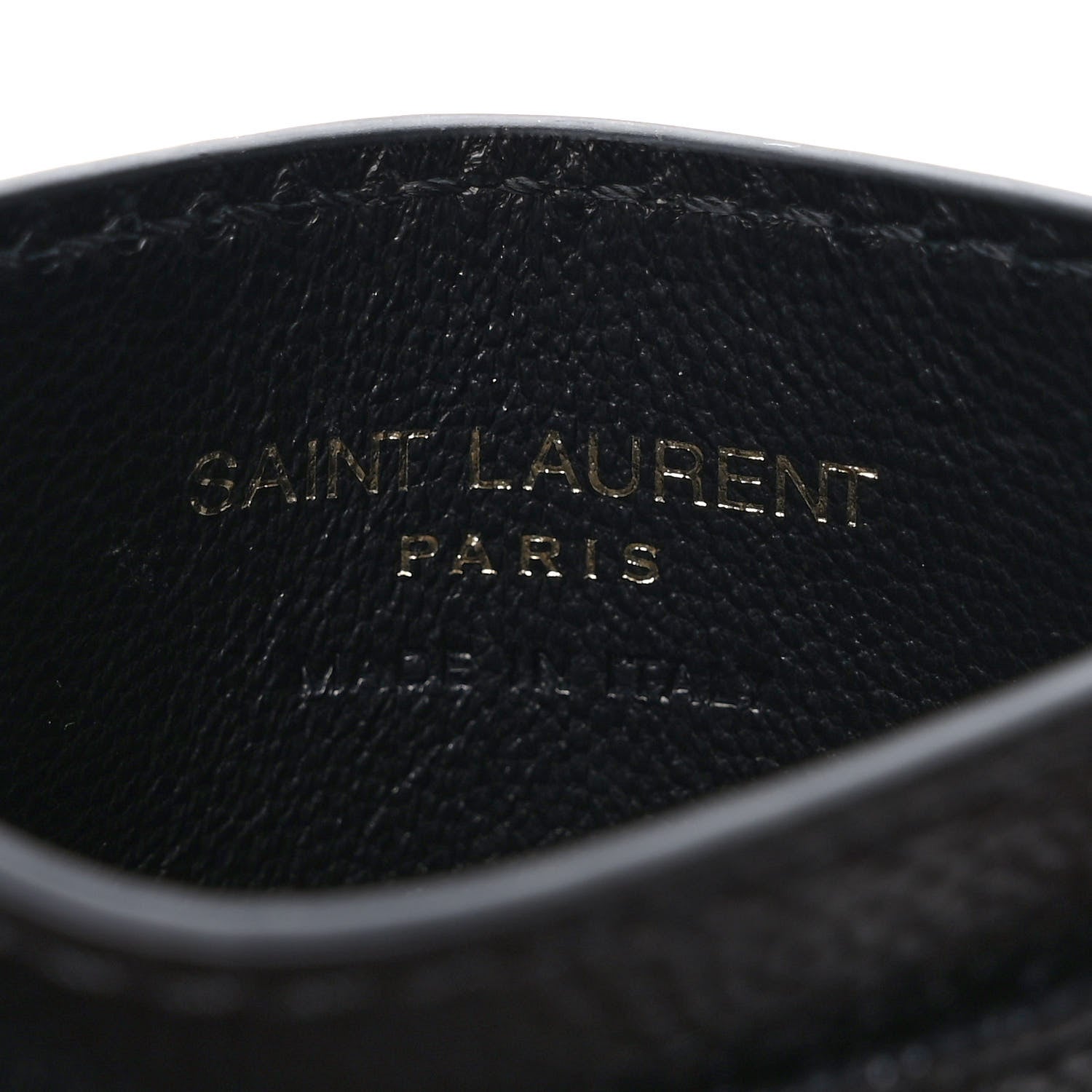 Saint Laurent Grain De Poudre Matelasse Chevron Monogram Credit Card Case Black 6 of 7