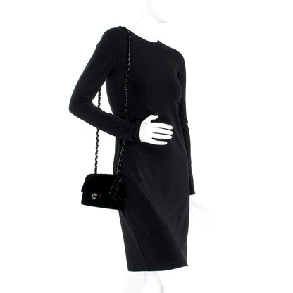 Chanel Velvet Quilted Mini Rectangular Flap So Black 2 of 8