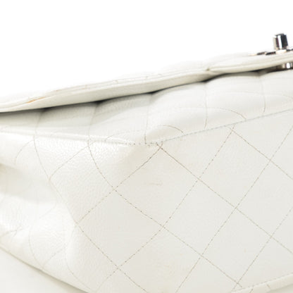 Chanel Caviar Quilted Jumbo Single Flap White 15 of 15