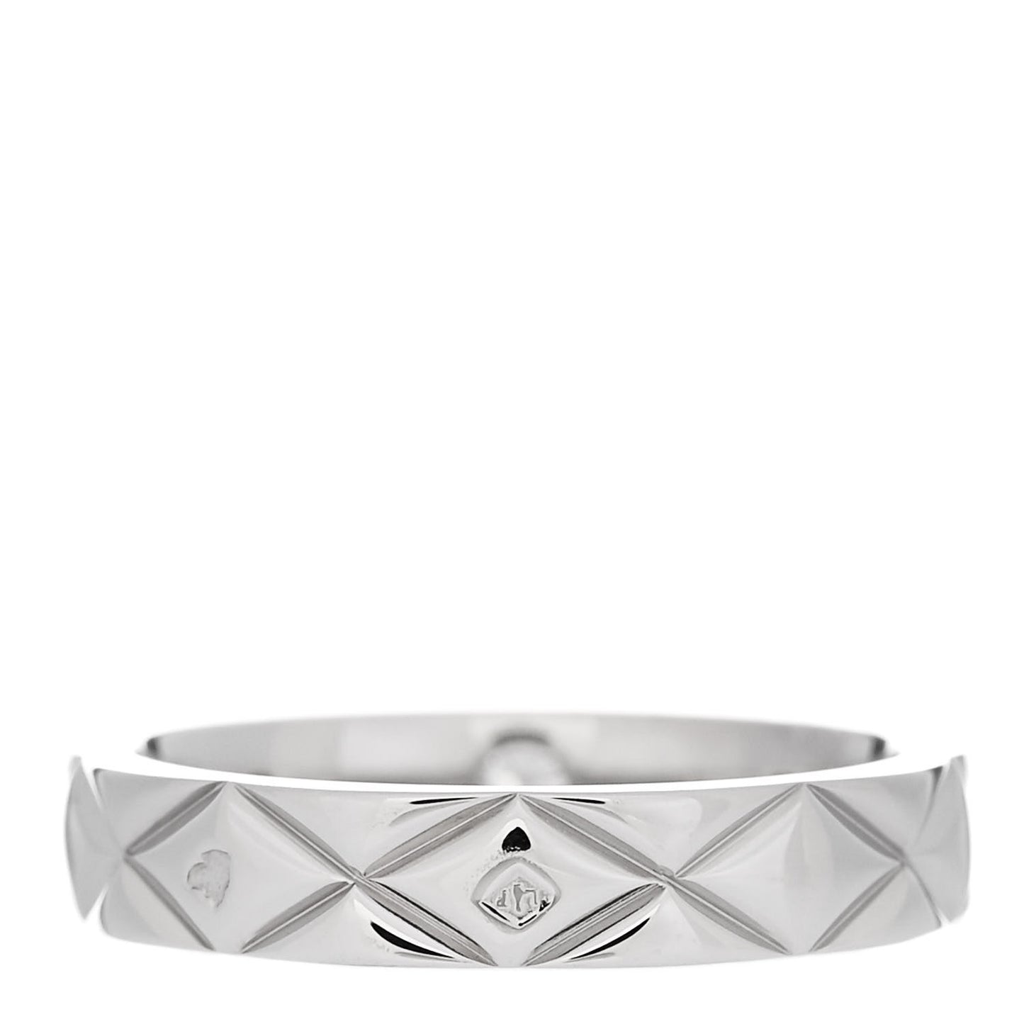 Platinum Diamond Small Matelasse Solitaire Ring 45 3.25