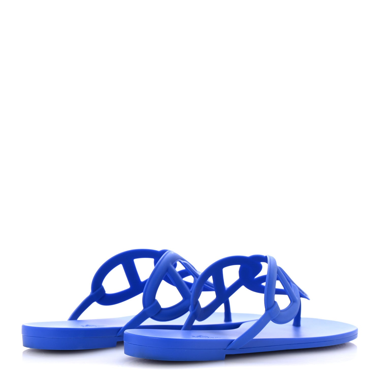Hermes Rubber Womens Egerie Sandals 41 Bleu Outremer 5 of 9
