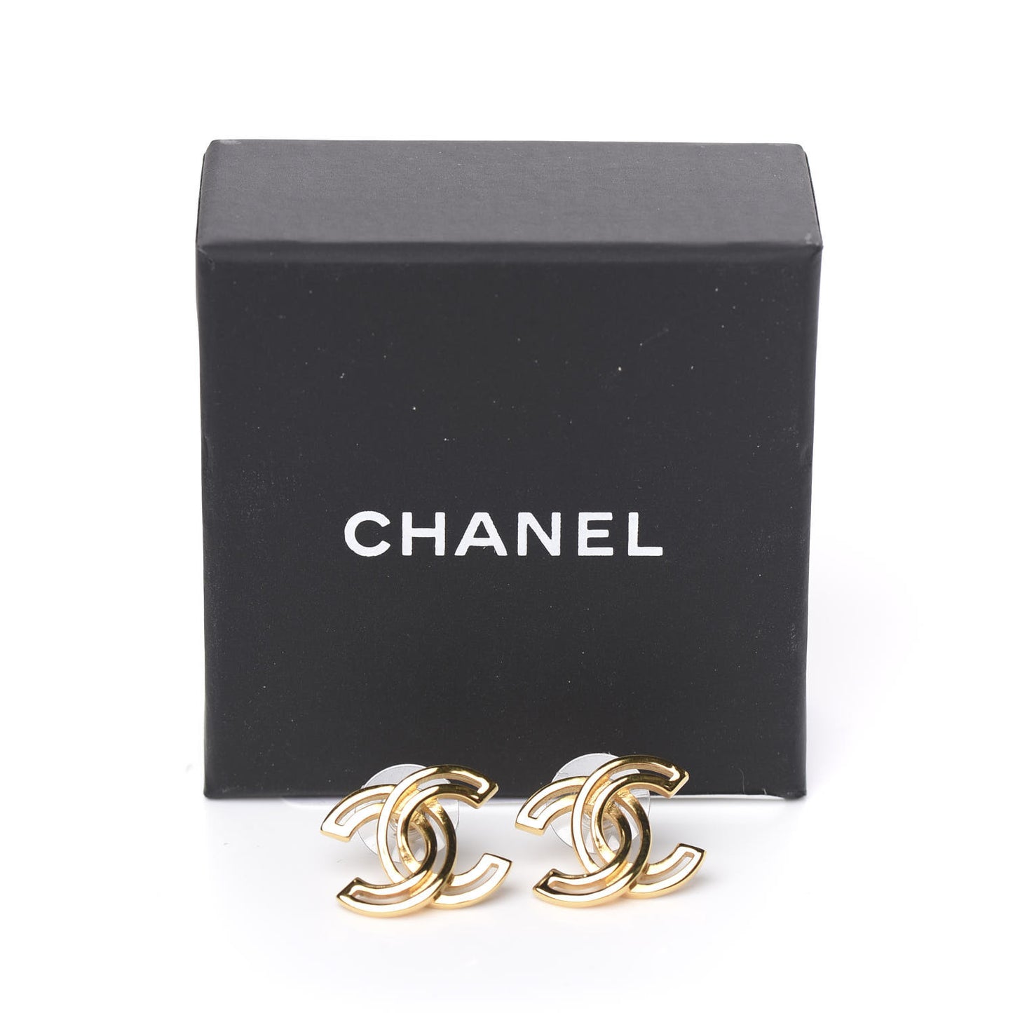 Metal Obazine CC Earrings Gold