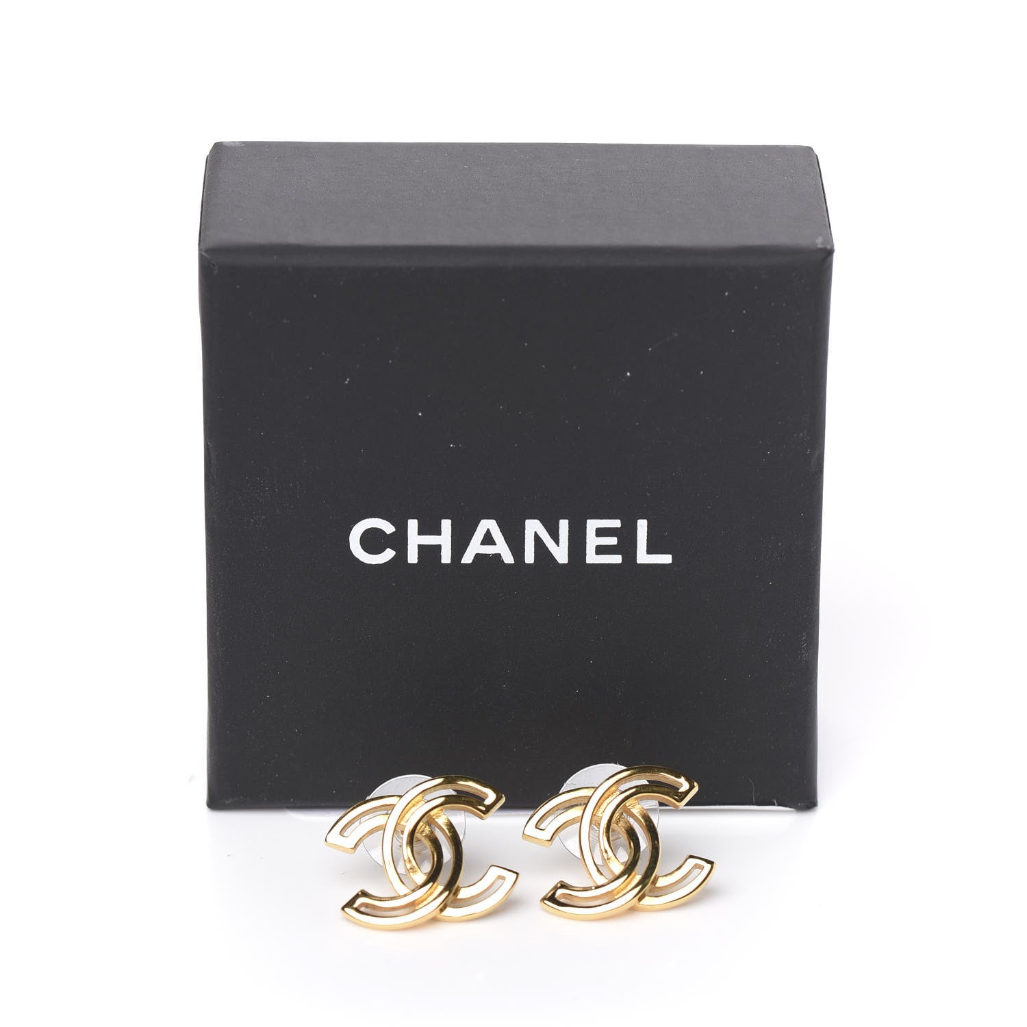 Chanel Metal Obazine CC Earrings Gold 5 of 5