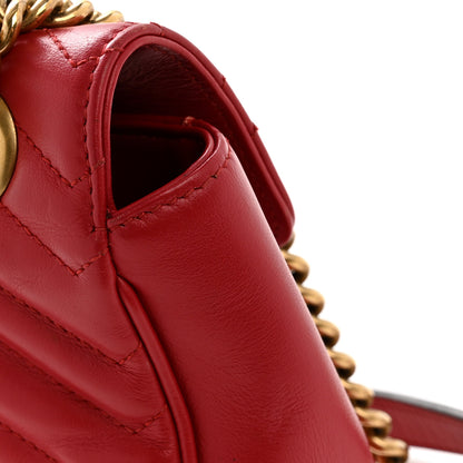 Gucci Calfskin Matelasse Small GG Marmont Shoulder Bag Hibiscus Red 15 of 15