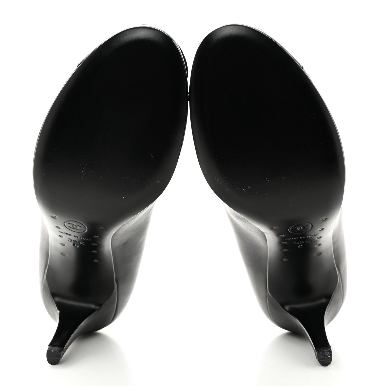 Chanel Lambskin Camellia Pumps 39.5 Black 5 of 8
