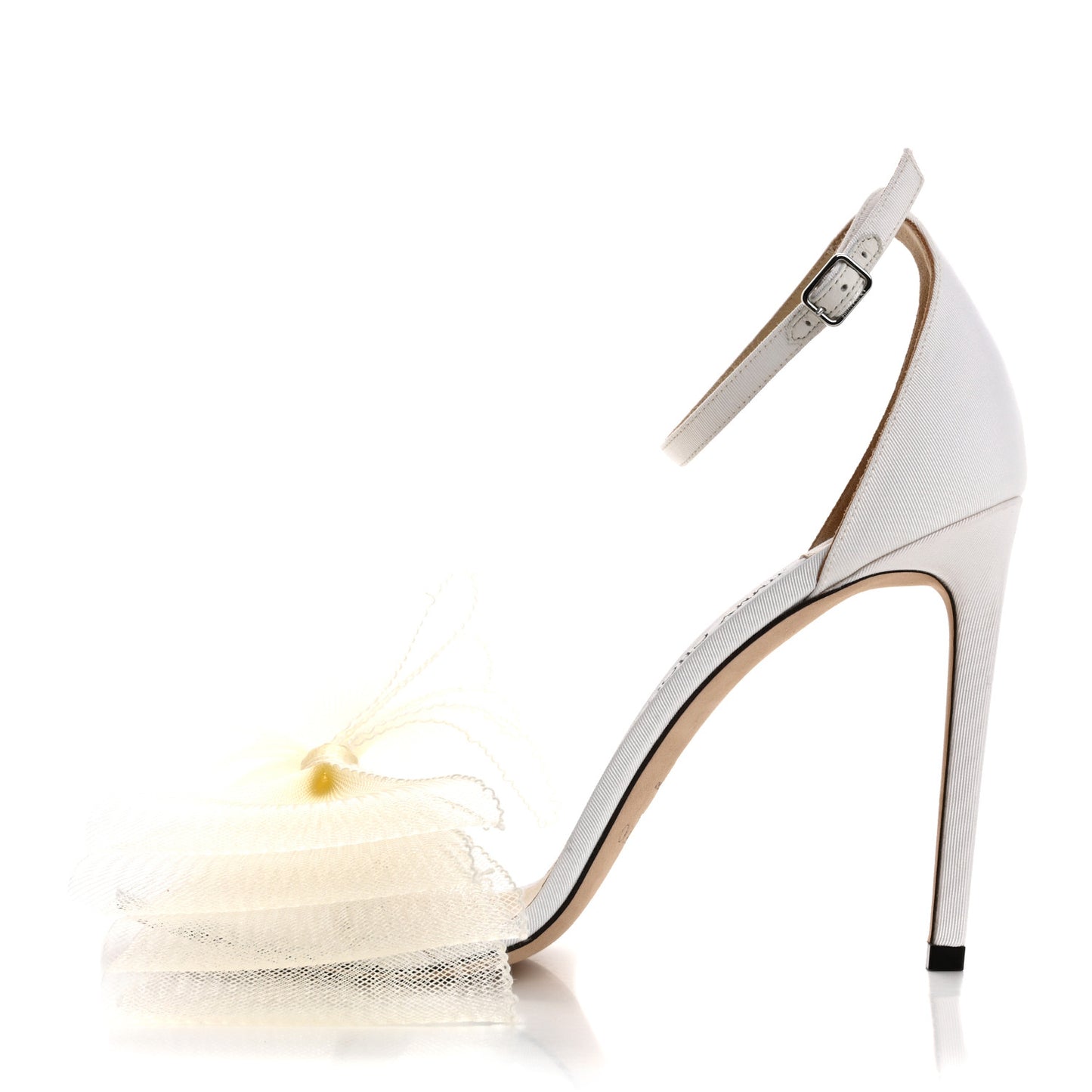 Grosgrain Asymmetric Mesh Fascinator Aveline 100 Bow Sandals 41 Latte