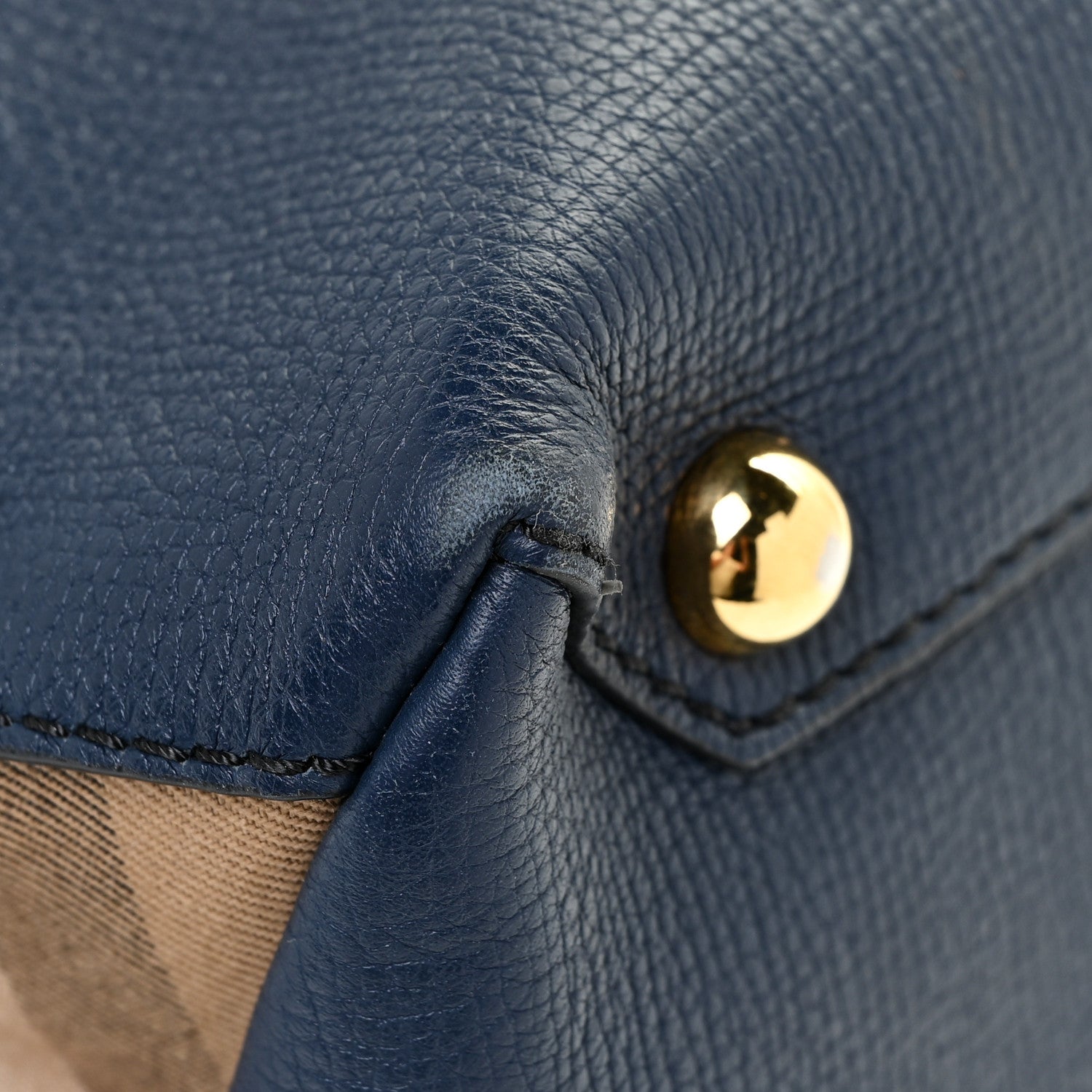 Burberry Derby Calfskin House Check Medium Camberley Ink Blue 16 of 20