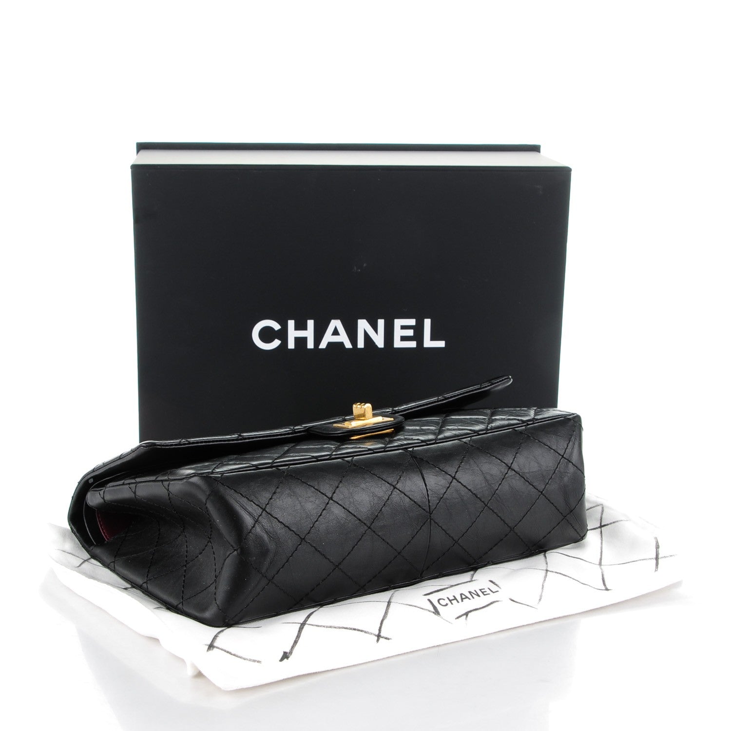 Chanel Aged Calfskin Quilted 2.55 Reissue 225 Flap Black 4 of 7