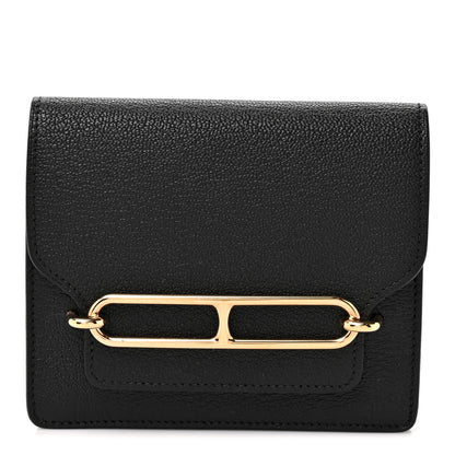 Hermes Chevre Mysore Roulis Slim Wallet Black 1 of 7