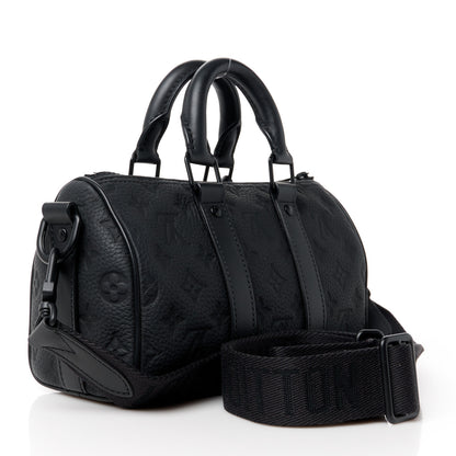 Louis Vuitton Monogram Taurillon Keepall Bandouliere 25 Black 3 of 10