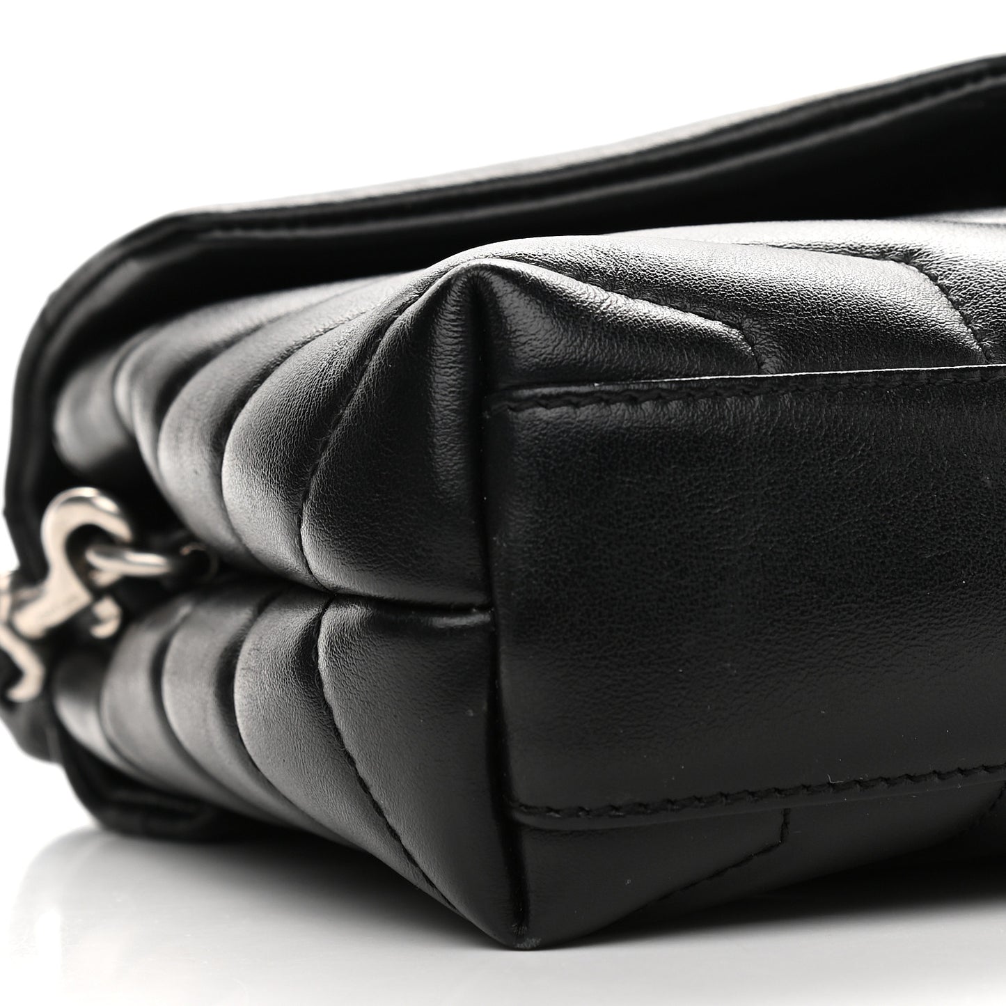 Calfskin Y Quilted Monogram Toy Loulou Crossbody Bag Black