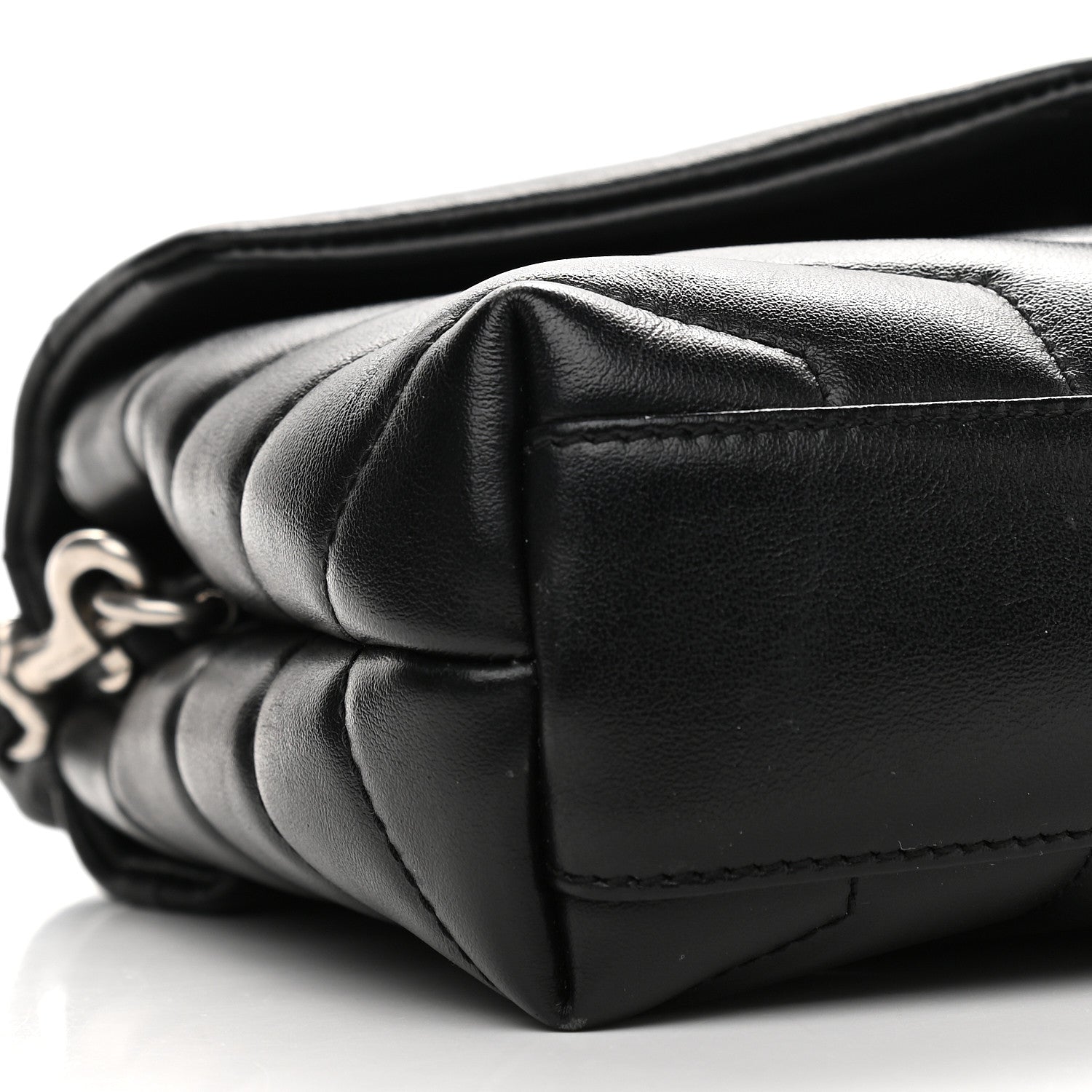 Saint Laurent Calfskin Y Quilted Monogram Toy Loulou Crossbody Bag Black 8 of 11
