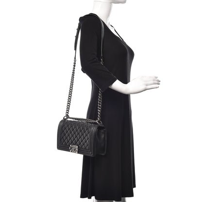 Chanel Lambskin Quilted Medium Boy Flap Black 2 of 20