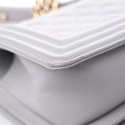 Chanel Caviar Quilted Small Boy Flap Light Grey 10 of 14