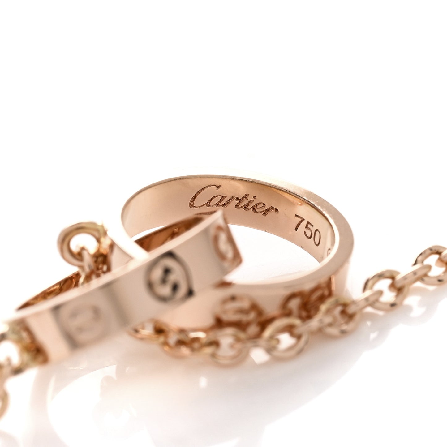 18K Pink Gold Interlocking LOVE Necklace