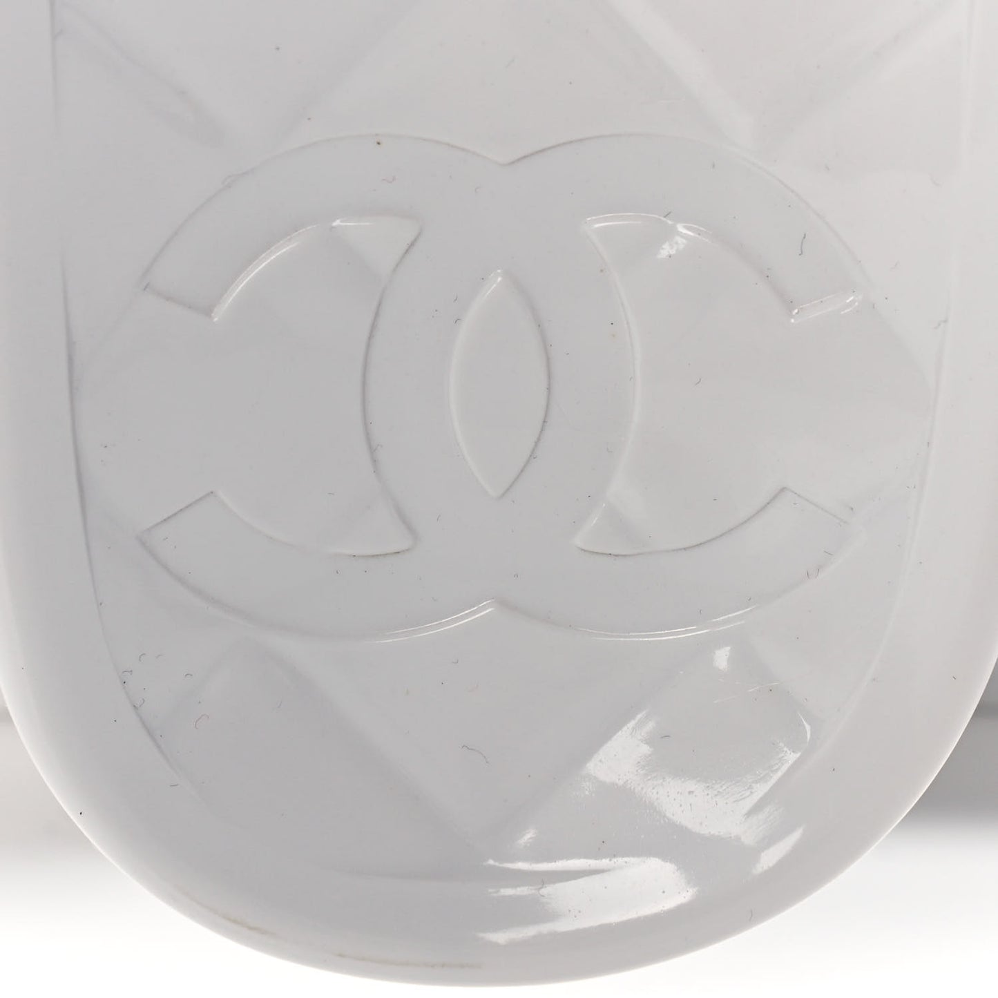 PVC CC Flat Slide Sandals 39 White