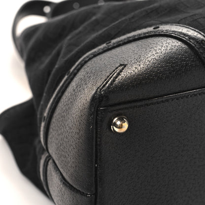 Gucci Canvas Horsebit Large Glam Shoulder Bag Black 11 of 14