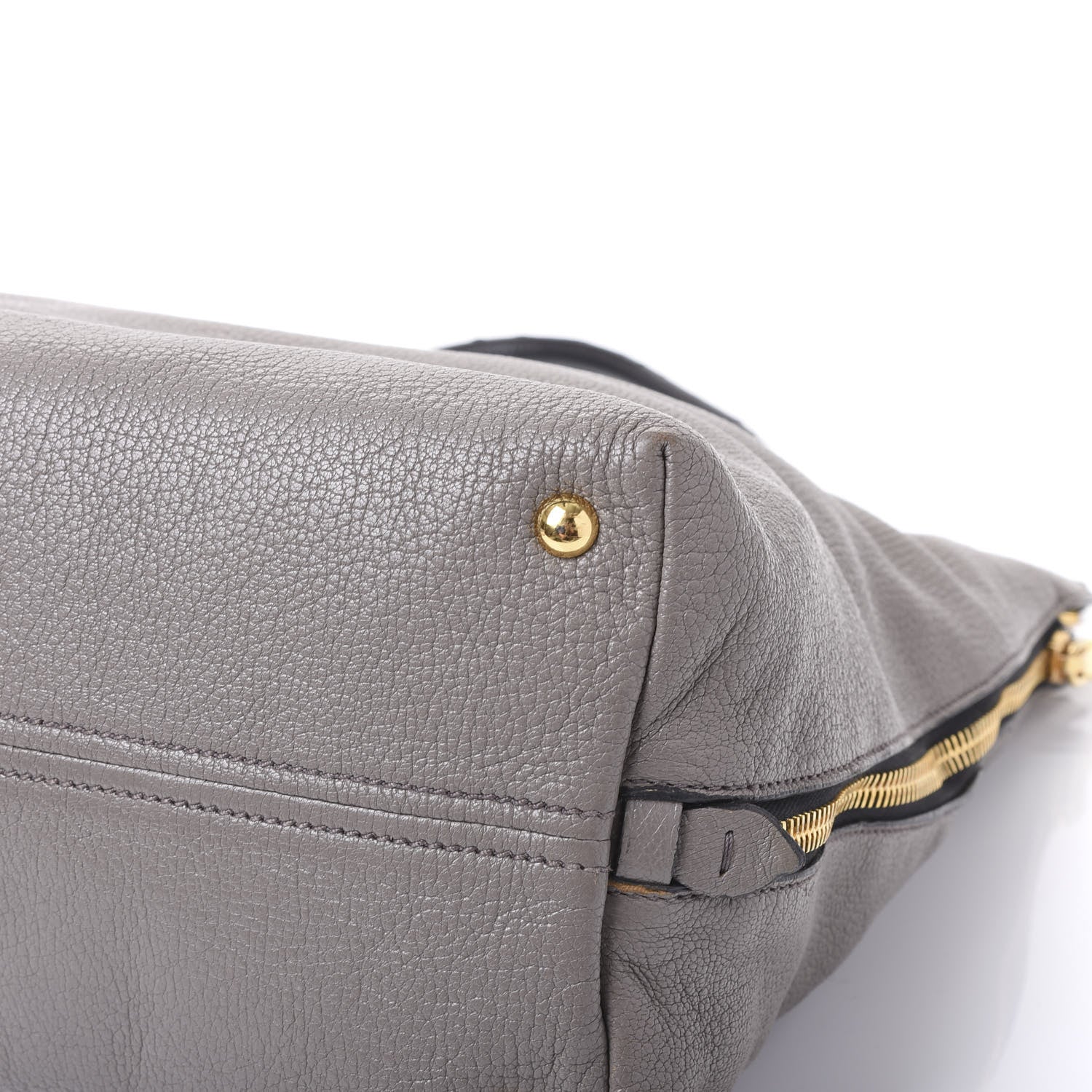 Miu Miu Goatskin Madras Zip Tote Argilla Black 8 of 10