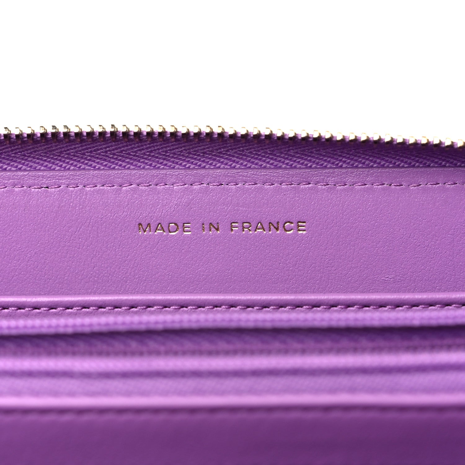 Chanel Caviar Quilted Large Gusset Zip Around Wallet Purple 7 of 14