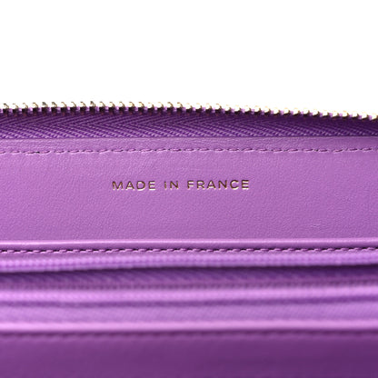 Chanel Caviar Quilted Large Gusset Zip Around Wallet Purple 7 of 14