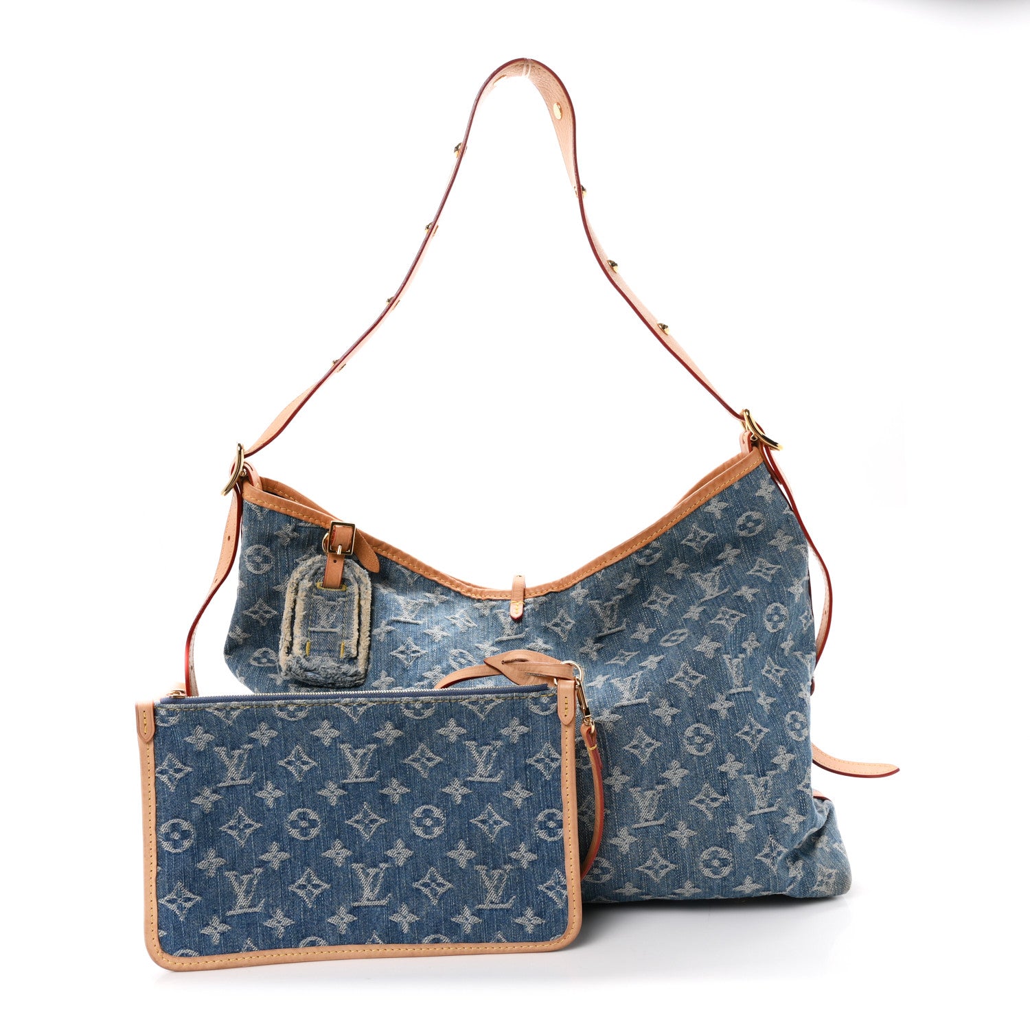 Louis Vuitton Monogram Denim CarryAll MM Blue 3 of 10