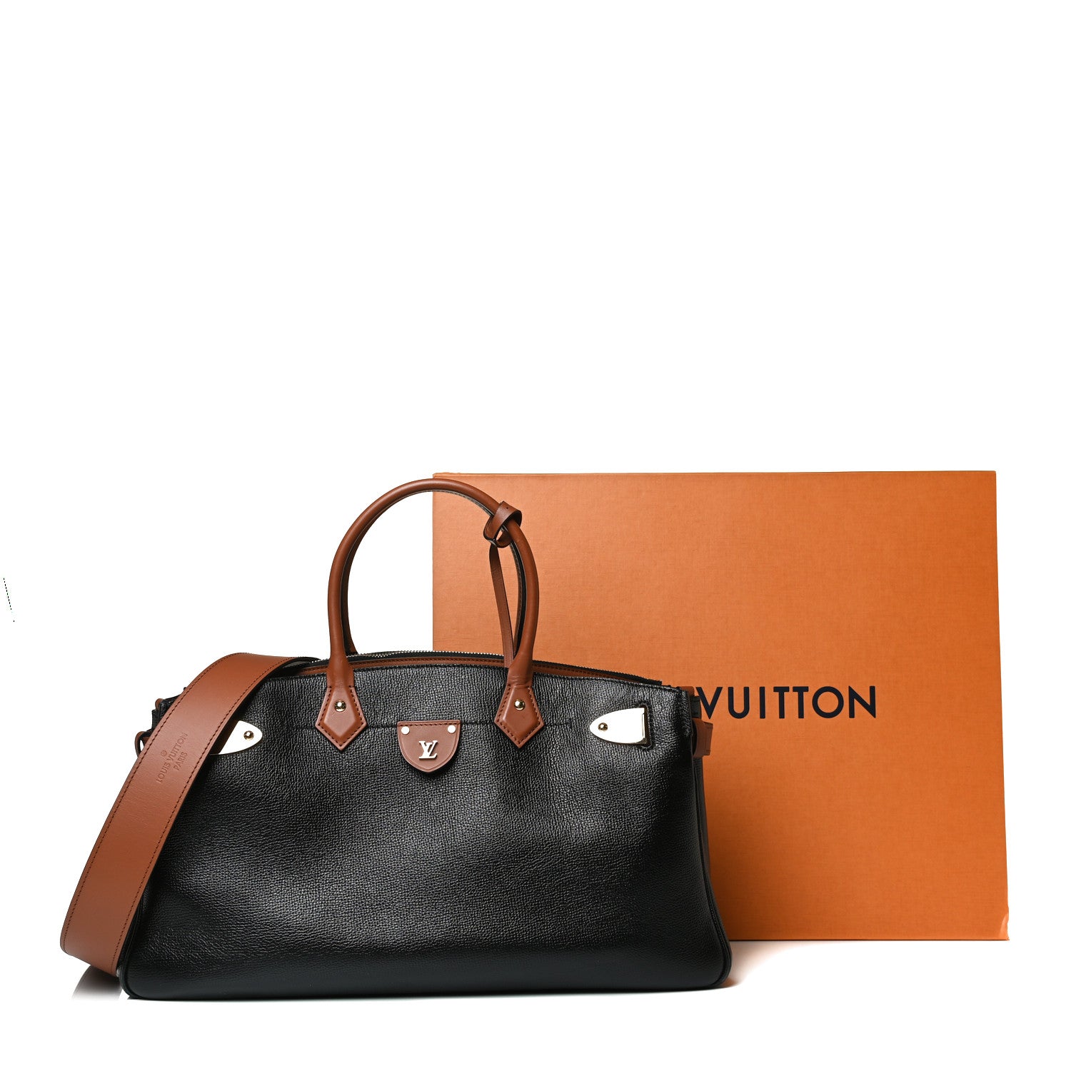 Louis Vuitton Calfskin All Set MM Black Tan 17 of 17