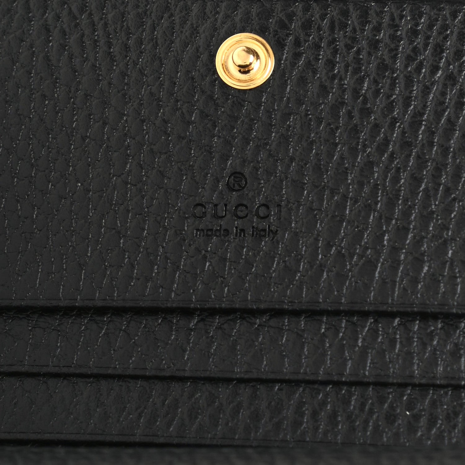 Gucci Pebbled Calfskin GG Marmont Card Case Black 6 of 8