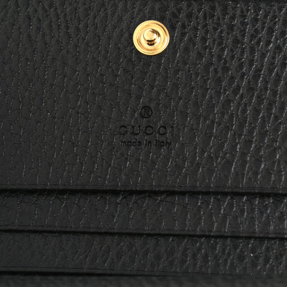 Gucci Pebbled Calfskin GG Marmont Card Case Black 6 of 8