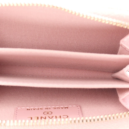 Chanel Caviar Quilted Zip Coin Purse Pink 5 of 8