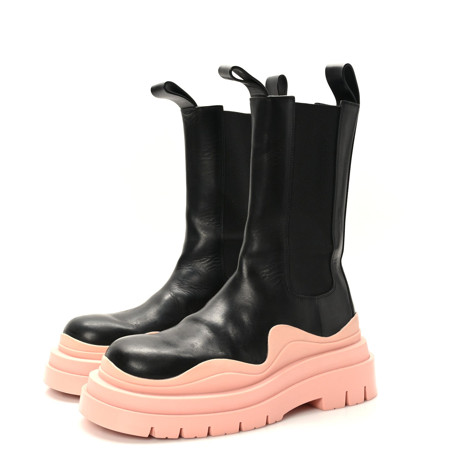 Bottega Veneta Calfskin The Tire Chelsea Boots 38.5 Black Peachy 3 of 6