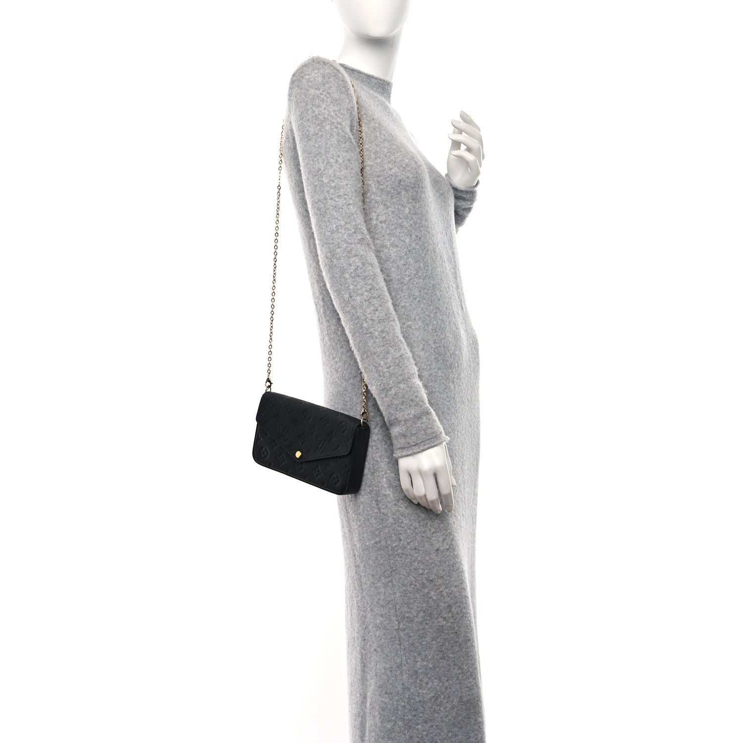 Louis Vuitton Empreinte Pochette Felicie Chain Wallet Black 2 of 11