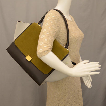 Celine Calfskin and Suede Trapeze Tri-Color 2 of 7