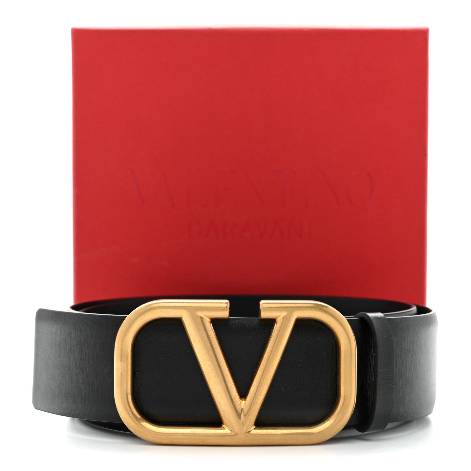 Valentino Garavani Glossy Calfskin VLogo Belt 90 36 Black 8 of 8