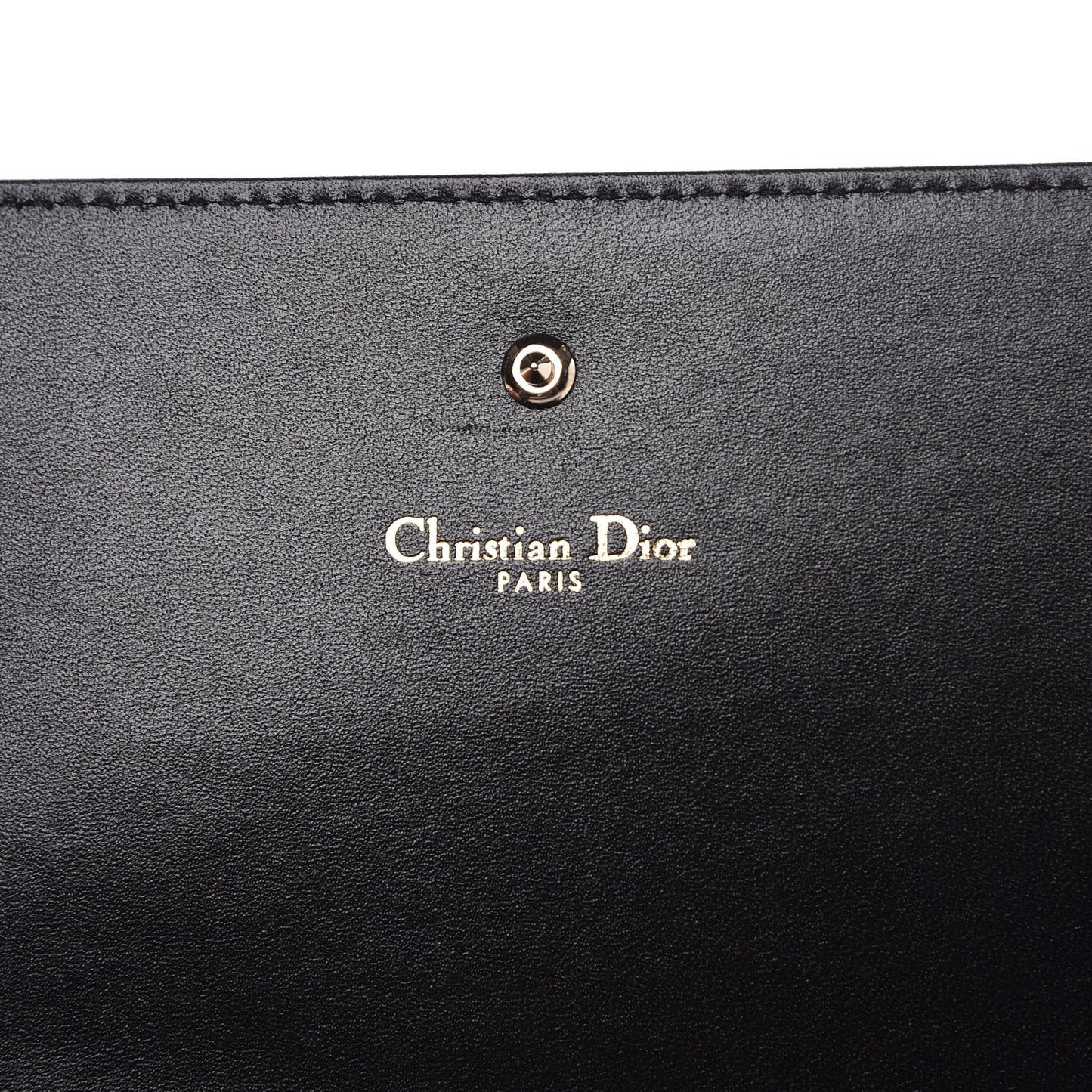 Grained Calfskin Diorama Croisiere Chain Wallet Black