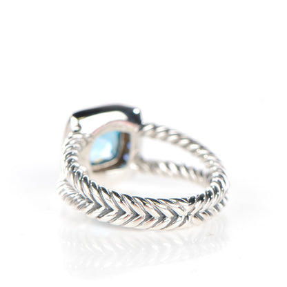 David Yurman Sterling Silver Blue Topaz Sapphire 7mm Petite Cable Candy Ring 51.5 6 3 of 5