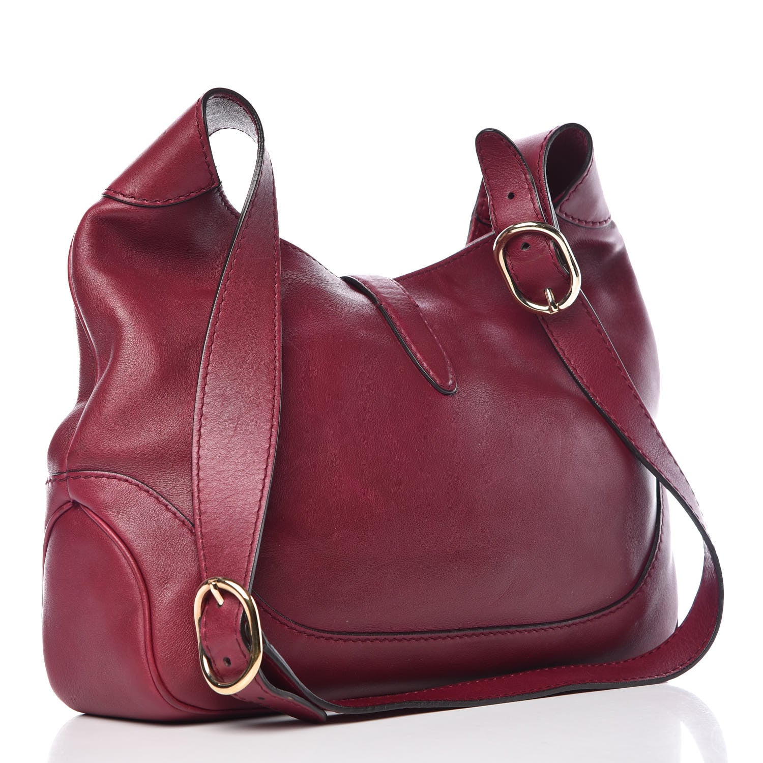 Gucci Calfskin Medium Jackie Shoulder Bag Burgundy 3 of 17