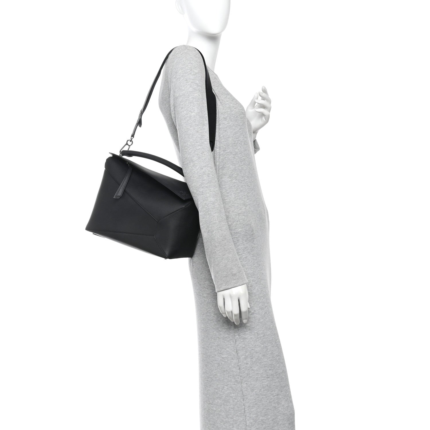 Loewe Calfskin Medium Puzzle Edge Bag Black 2 of 10