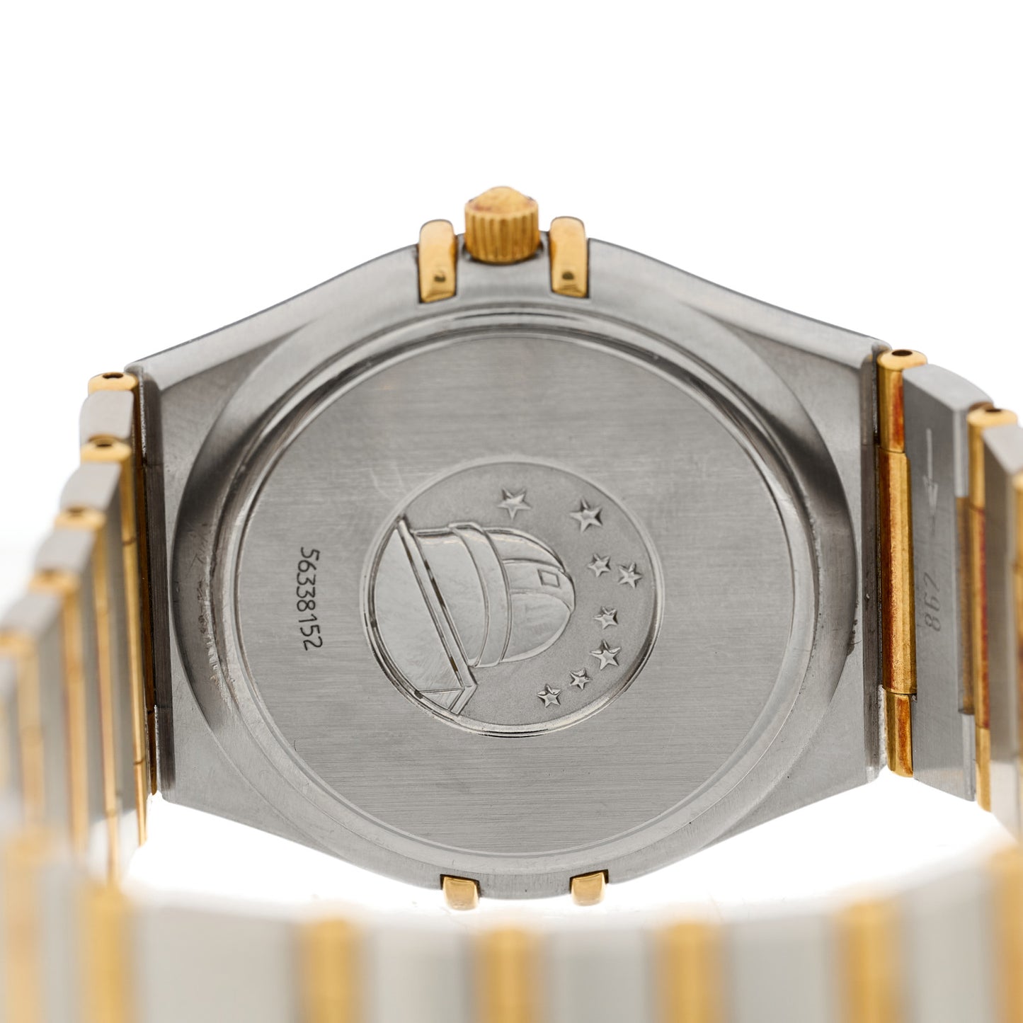 Stainless Steel 18K Yellow Gold 33mm Constellation Quartz Watch Champagne 1312.10