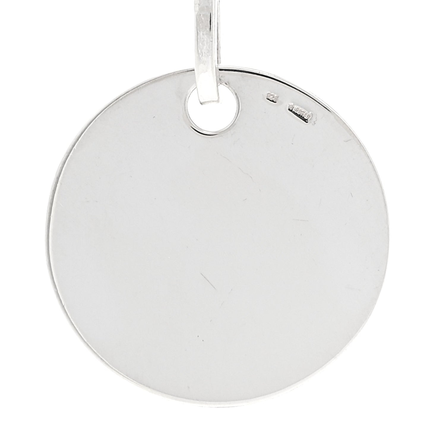 Sterling Silver Round Logo Pendant Necklace