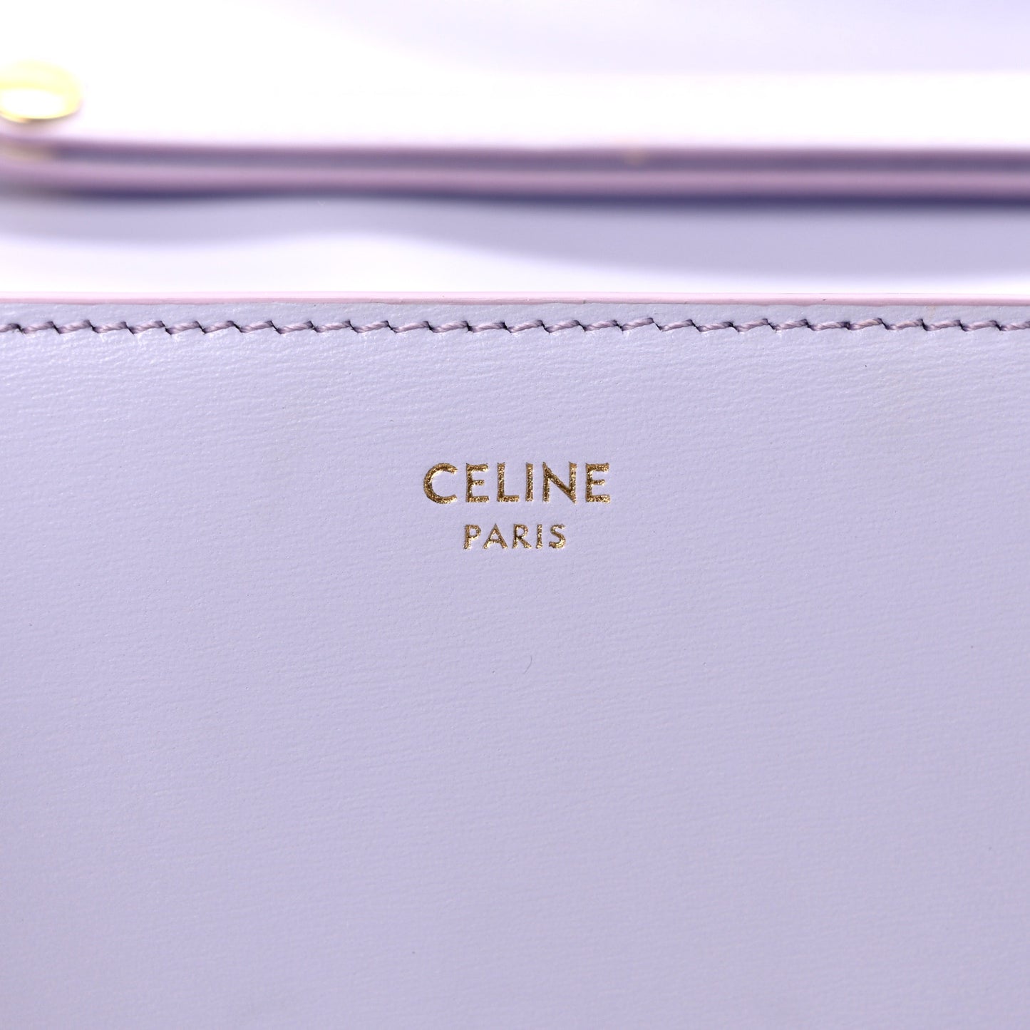 Shiny Calfskin Triomphe Margo Wallet on Chain Light Lavender