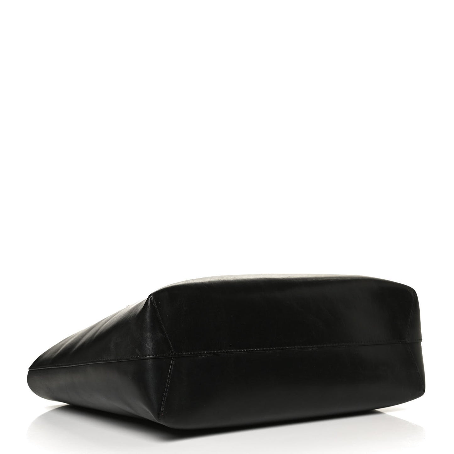 Calfskin Small Shopping Tote Black Flamma